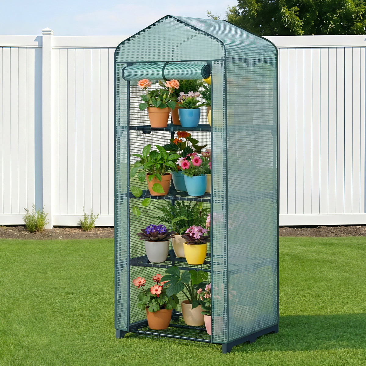 Green Fingers 4 Tier Mini Greenhouse Garden Bed 1.6x0.7x0.5M
