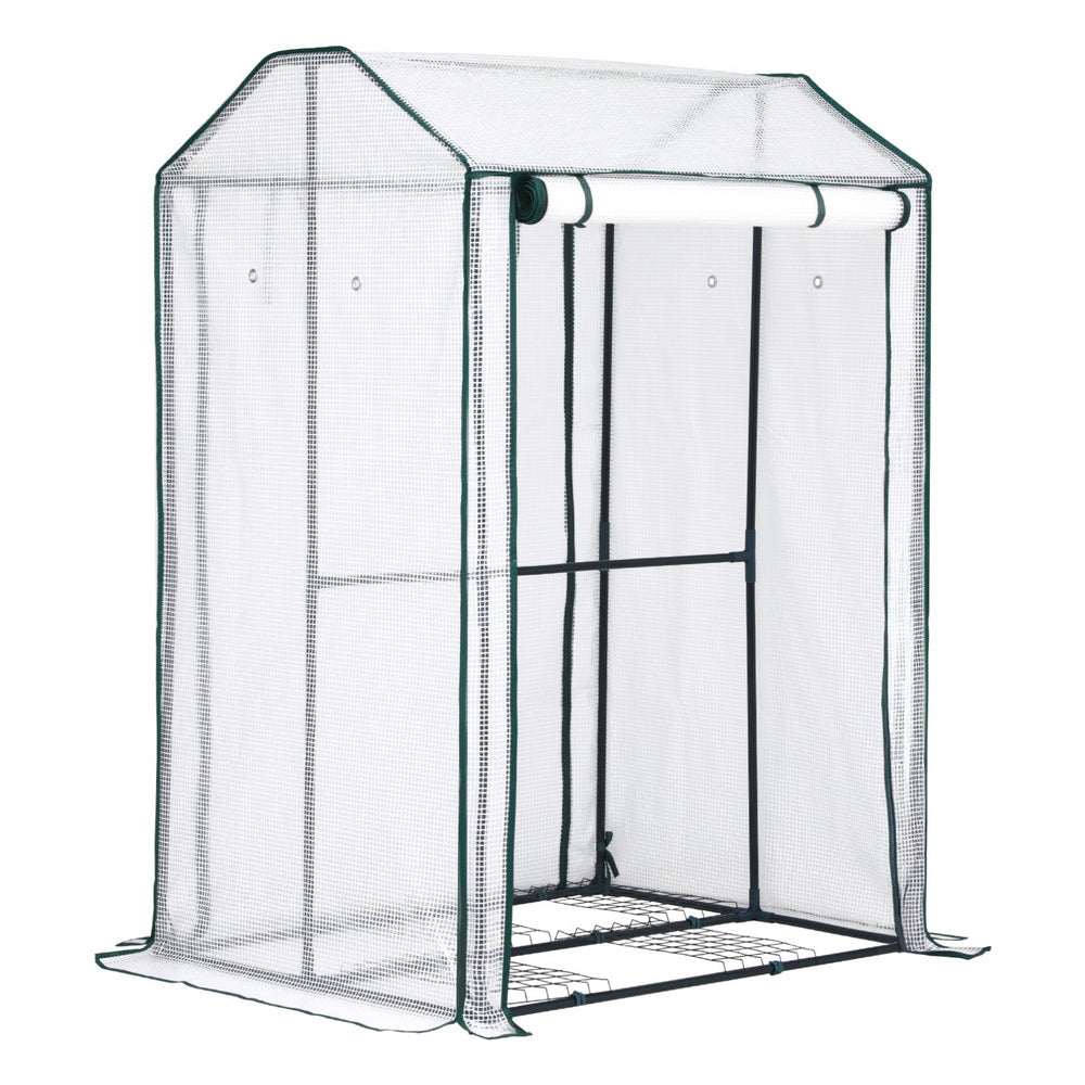 Green Fingers Mini Greenhouse 1.0x0.8x1.5M PE Cover Zipper Door Green