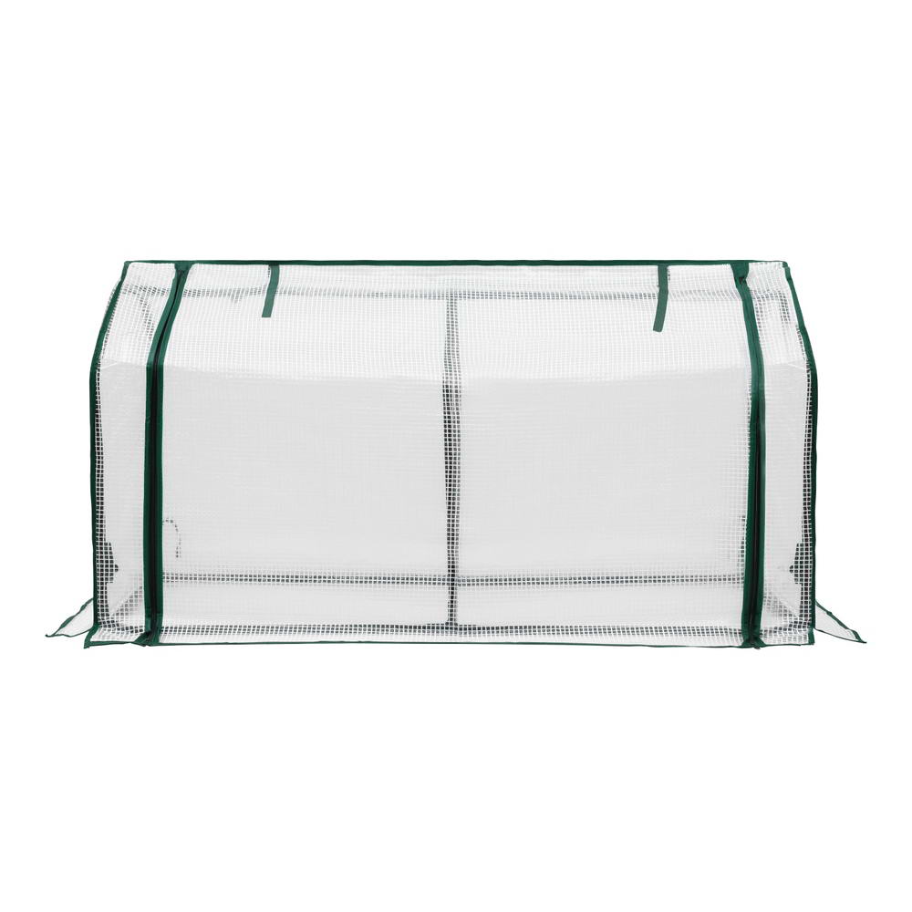 Green Fingers Mini Greenhouse 1.2x0.5x0.6M PE Cover Zippered Door Green
