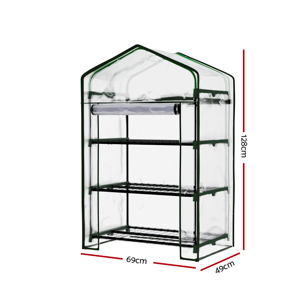 Greenfingers 3-Tier Mini Greenhouse Garden Bed Planter Box Green Transparent
