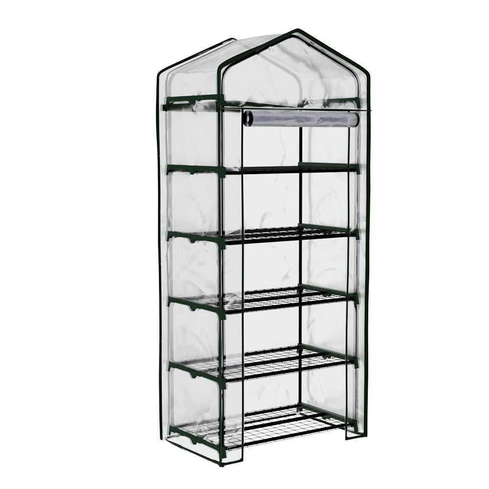Mini Greenhouse 5-Tier Garden Planter Box 1.9m x 0.7m x 0.5m Green