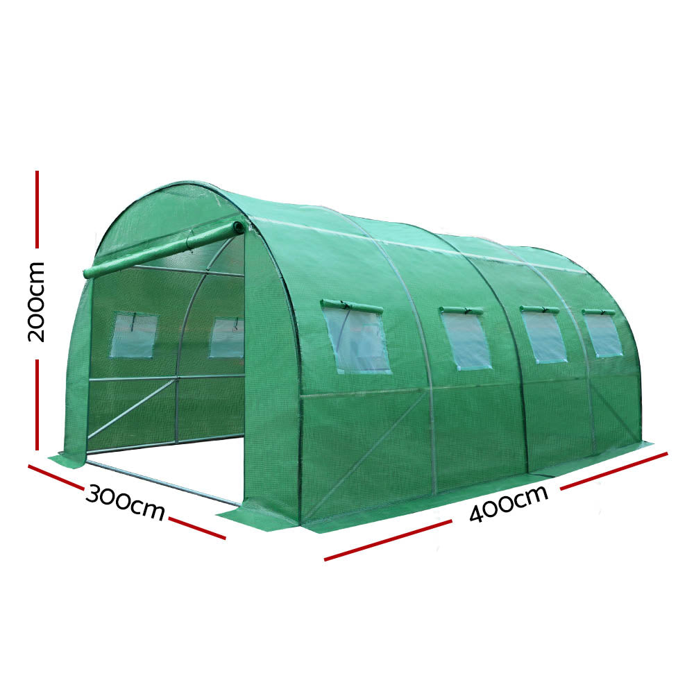 Green Fingers 4x3x2M Walk-In Tunnel Greenhouse Dome Garden Shed