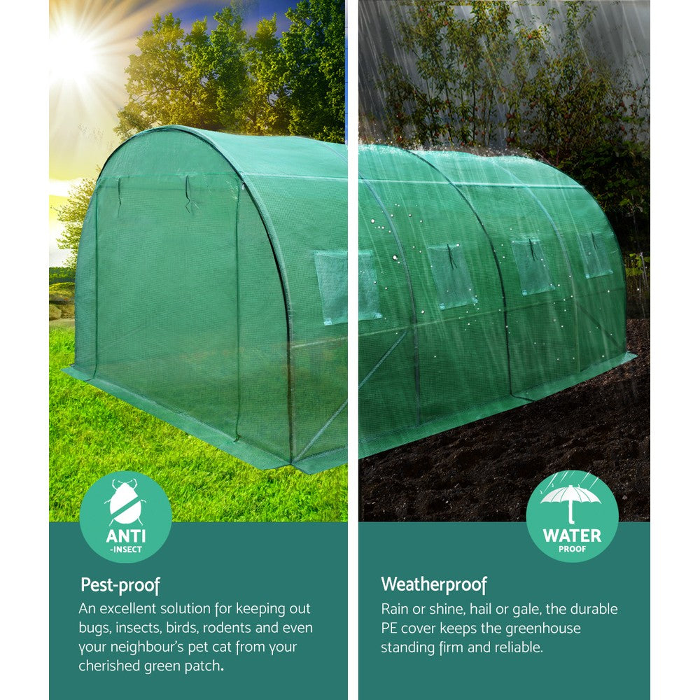 Green Fingers 4x3x2M Walk-In Tunnel Greenhouse Dome Garden Shed
