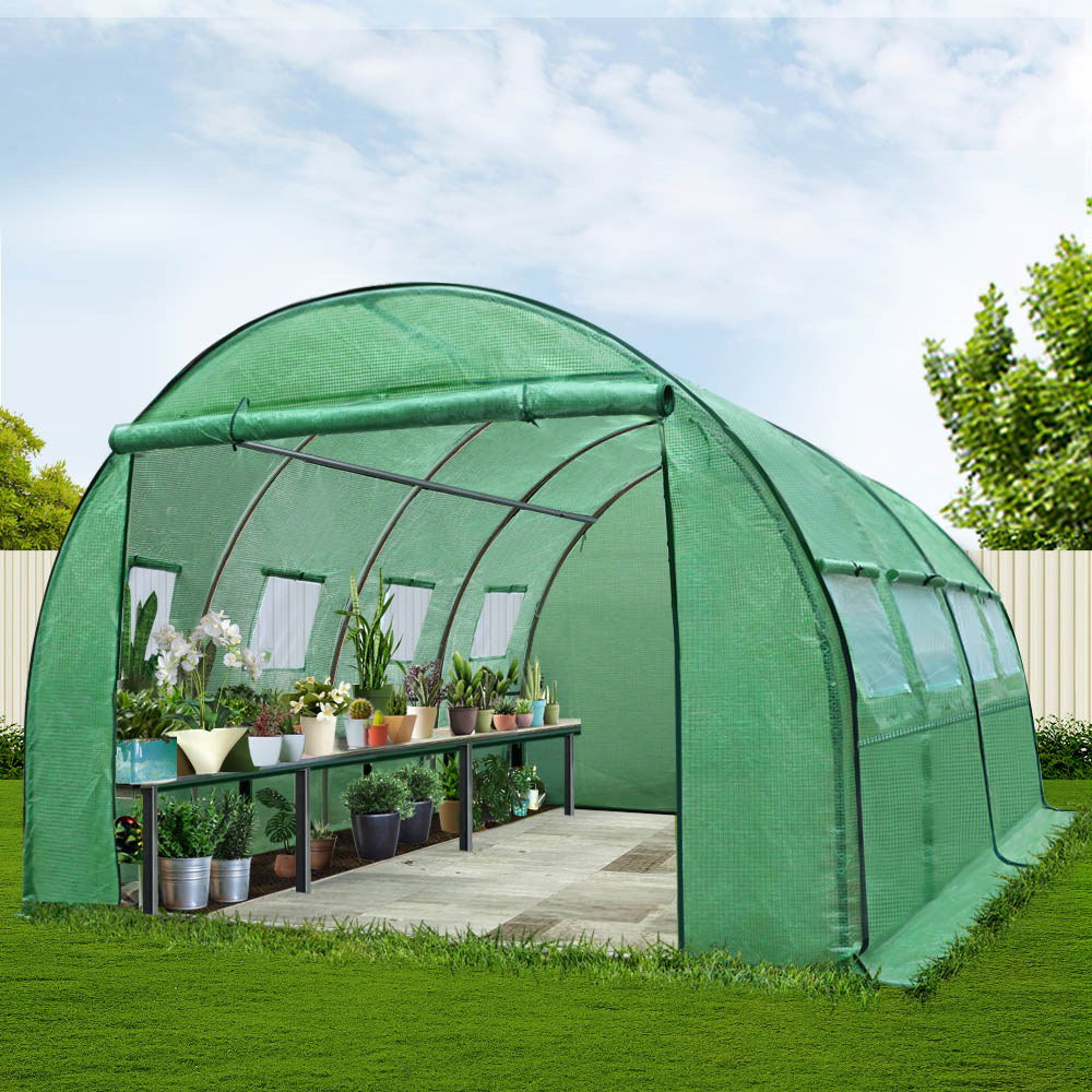 Green Fingers 4x3x2M Walk-In Tunnel Greenhouse Dome Garden Shed