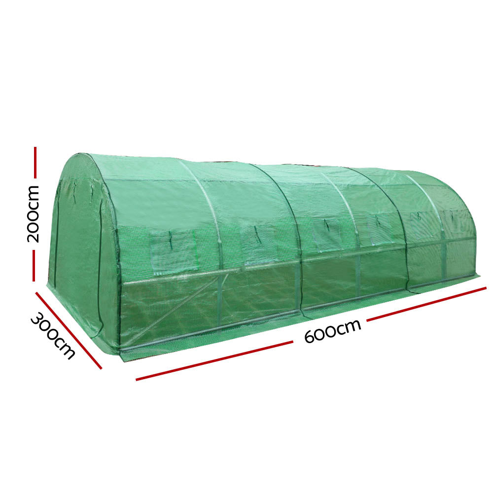 Green Fingers 6x3x2M Walk-In Greenhouse Tunnel Garden Shed Dome