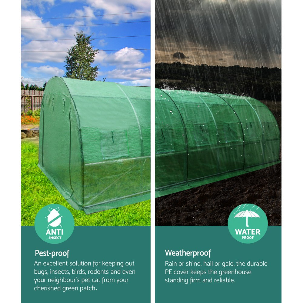 Green Fingers 6x3x2M Walk-In Greenhouse Tunnel Garden Shed Dome