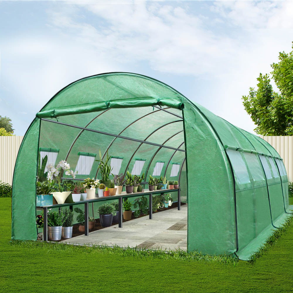Green Fingers 6x3x2M Walk-In Greenhouse Tunnel Garden Shed Dome