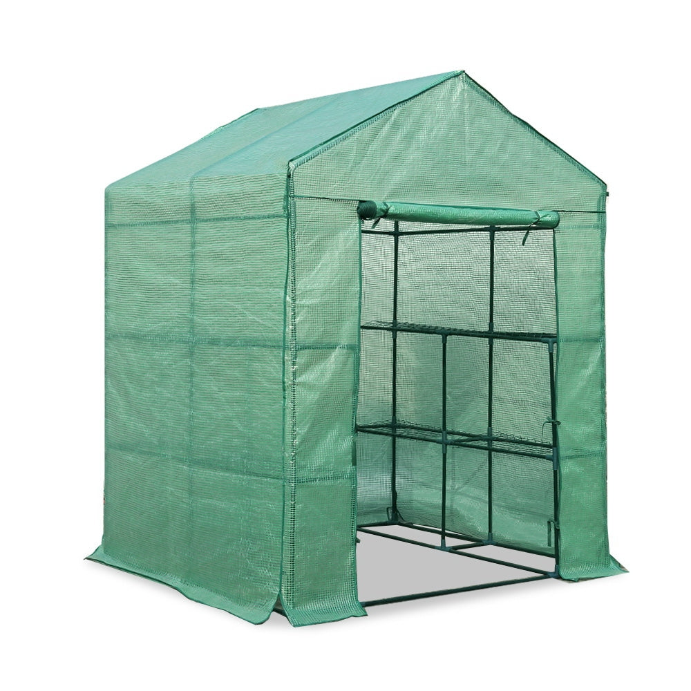 Green Fingers Walk-In Greenhouse Tunnel 8 Shelves 1.4x1.55x2M