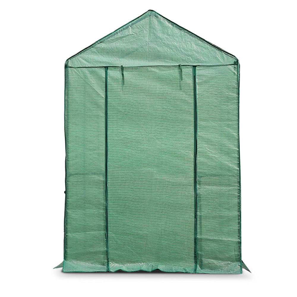 Green Fingers Walk-In Greenhouse Tunnel 1.9M x 1.2M Garden Shed 4 Shelves Green