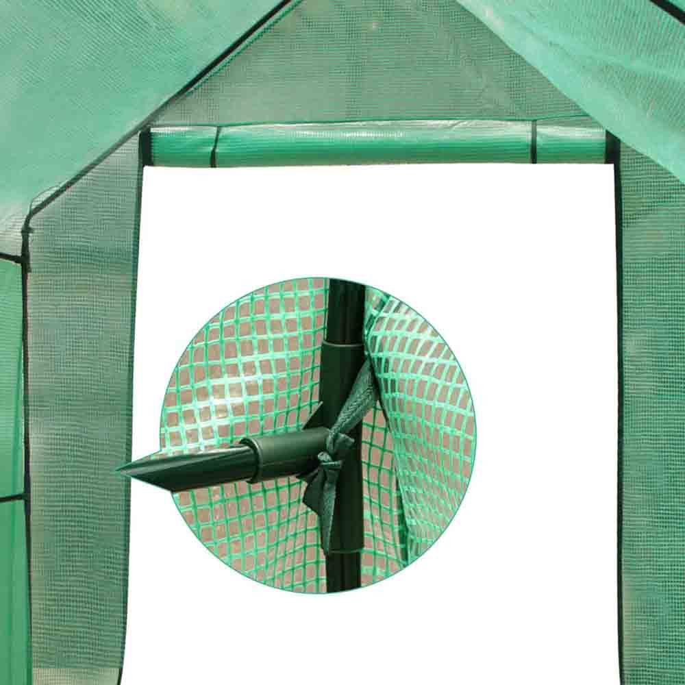 Green Fingers 3.5x2x2M Walk-In Tunnel Greenhouse Garden Shed Green