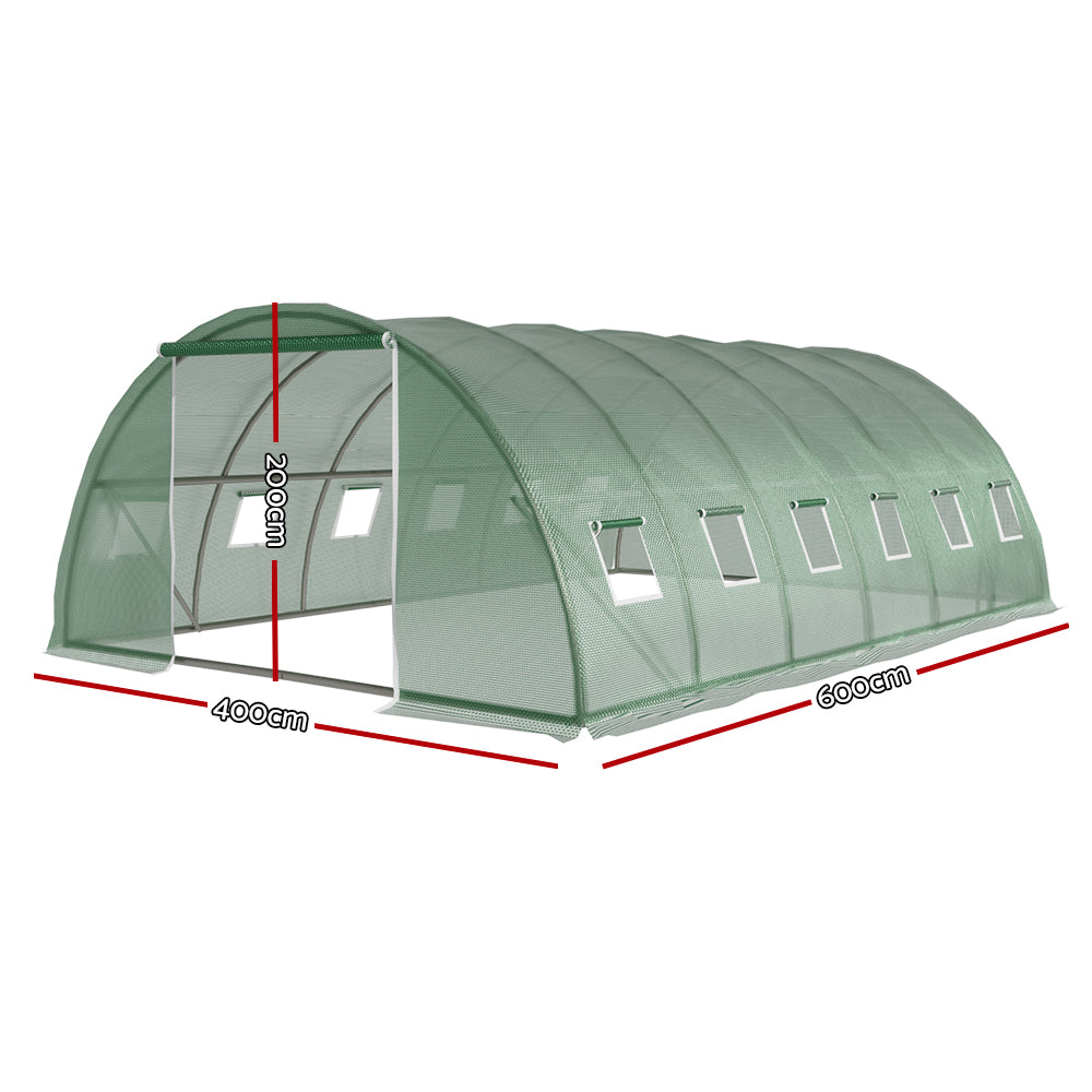Green Fingers 6x4x2M Walk-In Greenhouse Tunnel Garden Shed Dome