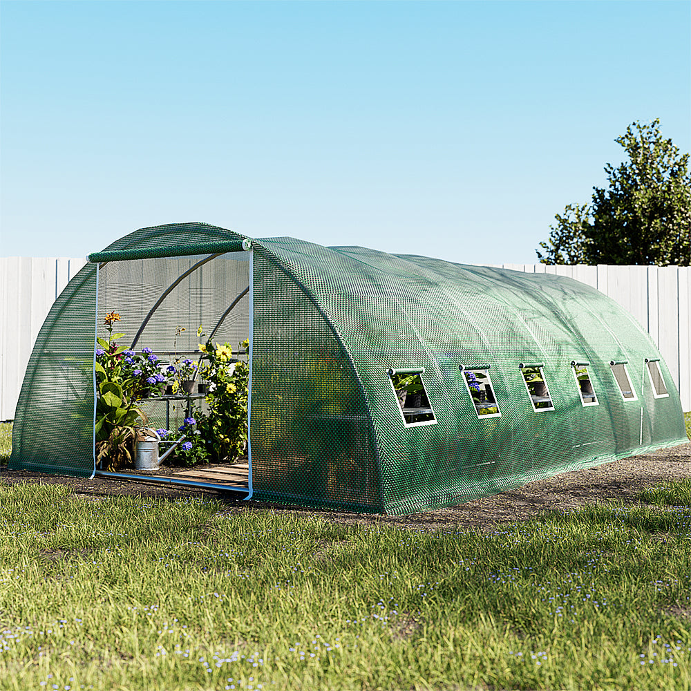 Green Fingers 6x4x2M Walk-In Greenhouse Tunnel Garden Shed Dome