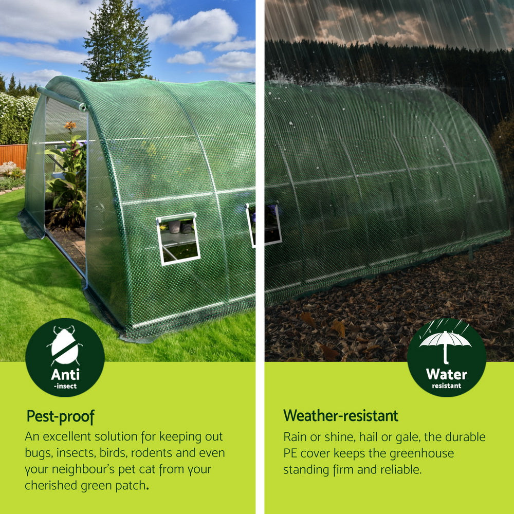 Green Fingers 6x4x2M Walk-In Greenhouse Tunnel Garden Shed Dome