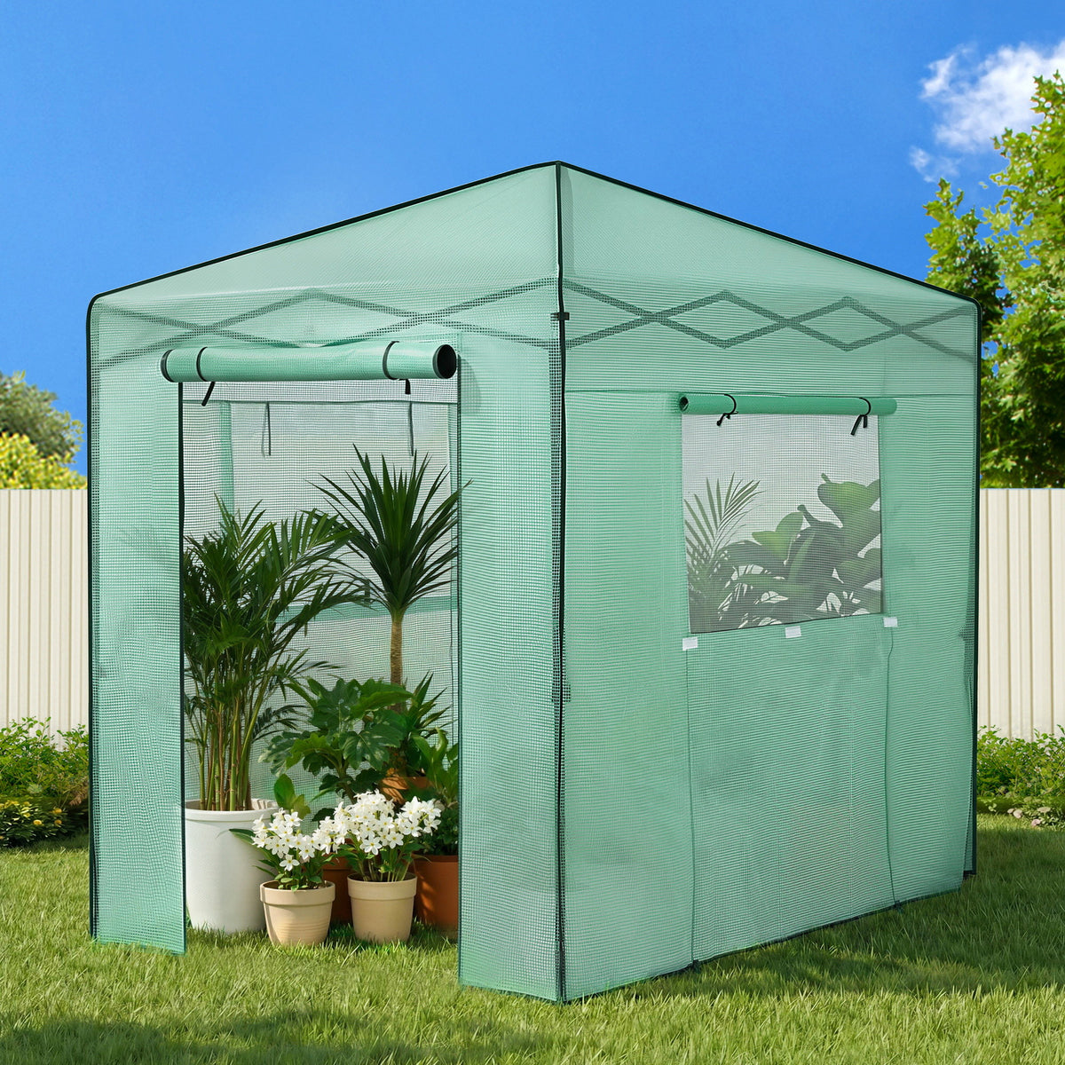 Green Fingers Pop-Up Walk-In Greenhouse 180 x 240 x 240cm