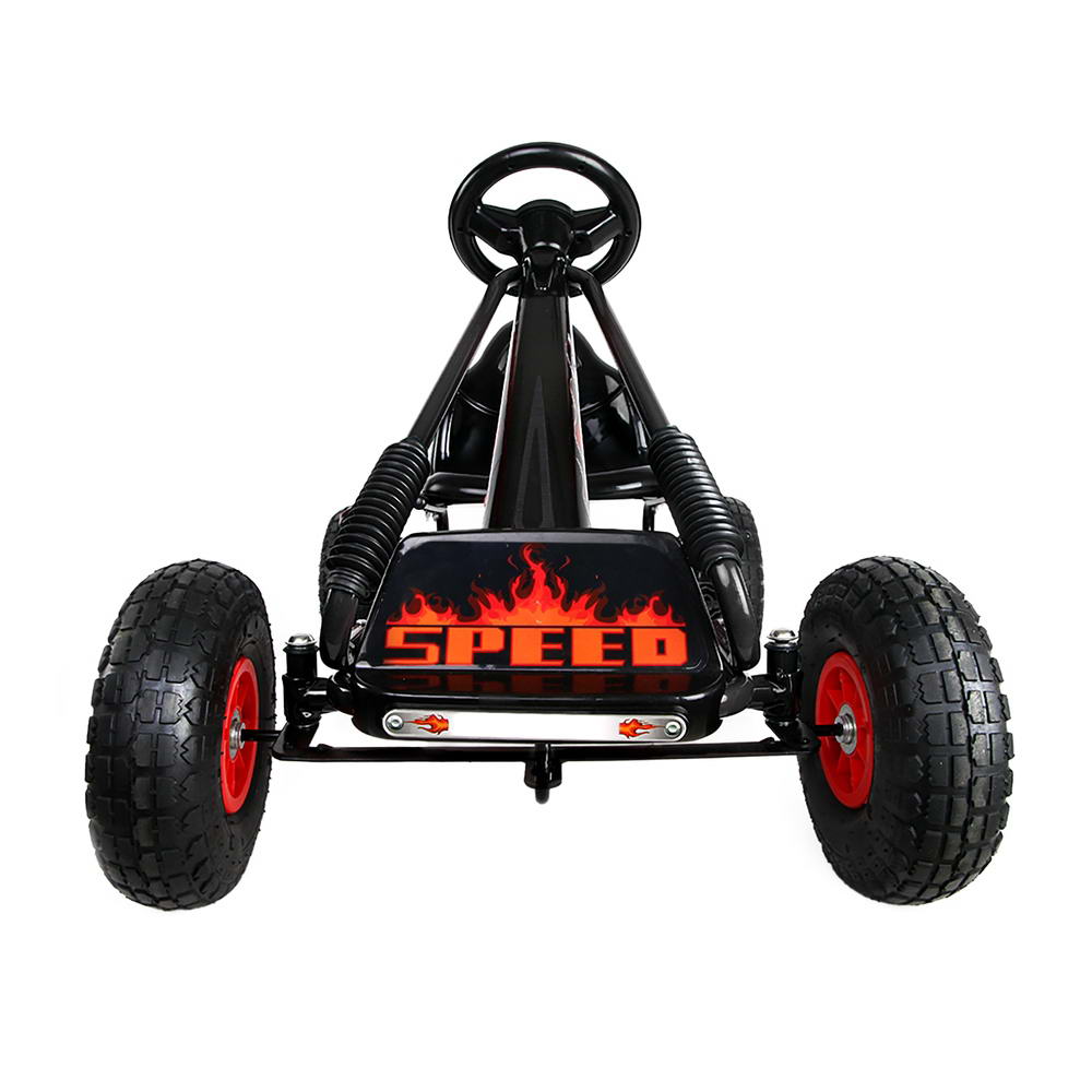 Rigo Kids Pedal Go Kart Racing Car Rubber Tyre Black