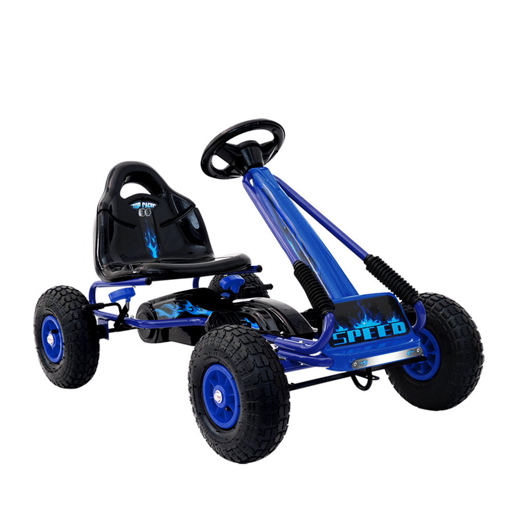 Rigo Kids Pedal Go Kart Ride On Racing Car Blue