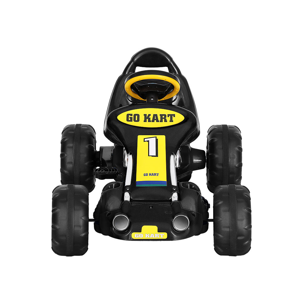 Rigo Kids Pedal Go Kart Racing Car Black Plastic Tyre
