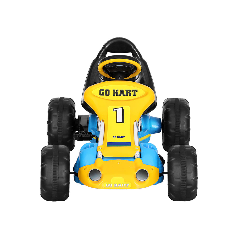 Rigo Kids Pedal Go Kart Racing Car Blue Plastic Tyre