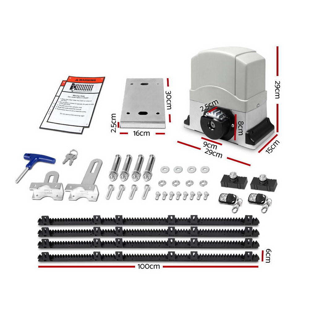 LockMaster 4M Electric Sliding Gate Opener 1200KG Kit