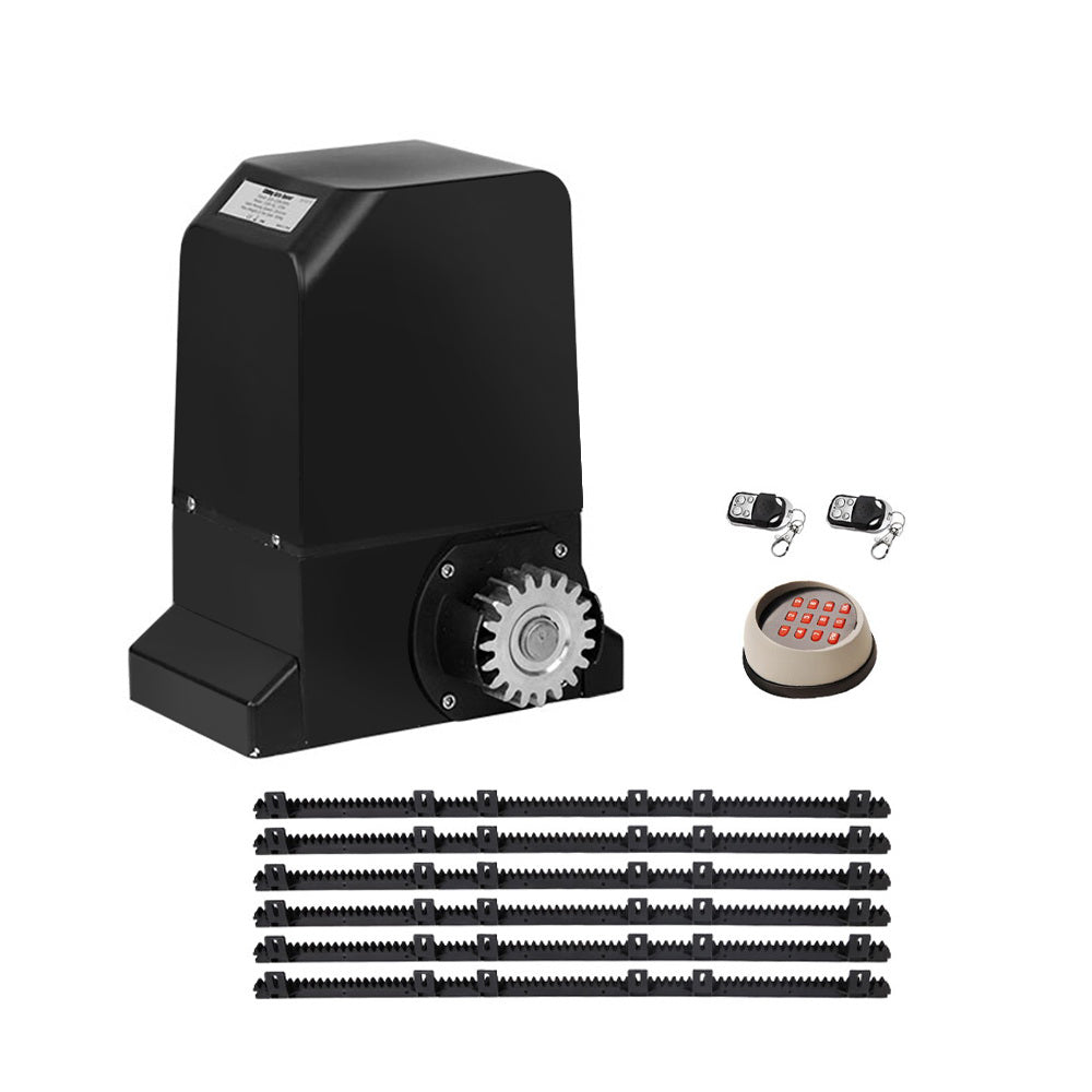Lockmaster 6m Automatic Sliding Gate Opener Kit 1000kg LED Keypad