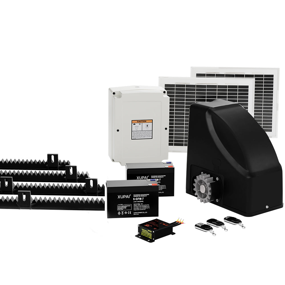 LockMaster 4M 600KG Solar Sliding Gate Opener Kit