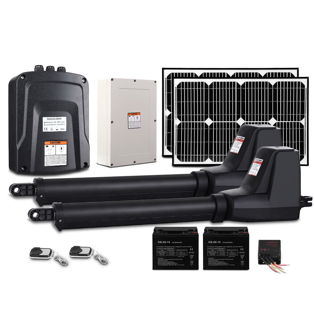 Lockmaster Dual Swing Gate Opener 800KG Solar-Powered 40W