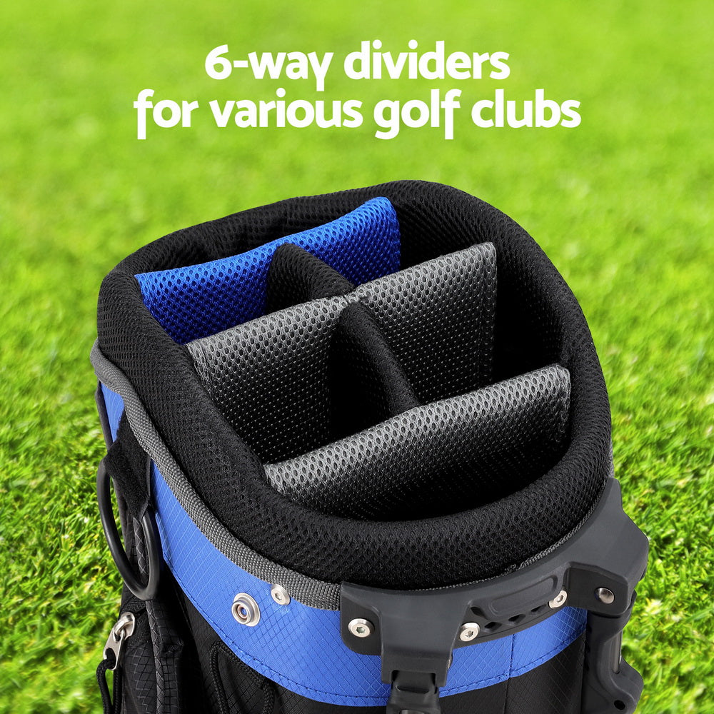 Everfit 6-Way Divider Golf Bag Stand Insulated Black/Blue