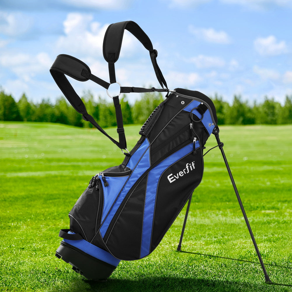 Everfit 6-Way Divider Golf Bag Stand Insulated Black/Blue