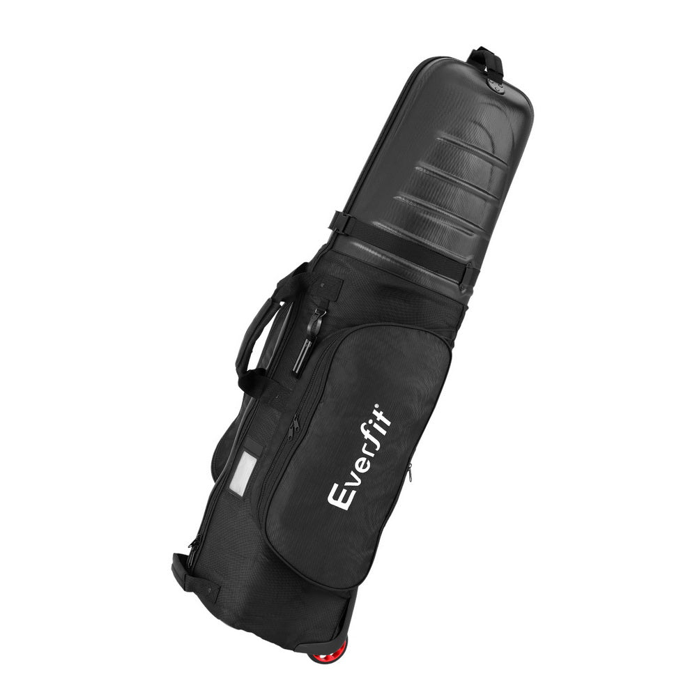 Everfit Foldable Golf Travel Bag with Wheels Black
