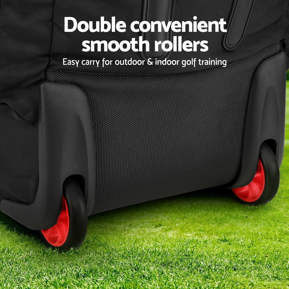 Everfit Foldable Golf Travel Bag with Wheels Black