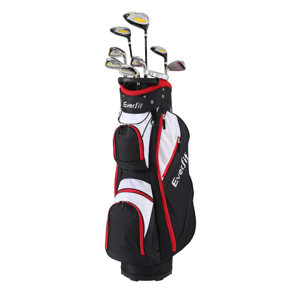 Everfit Men's 10-in-1 Golf Club Set Right Handed Alloy Driver Stand Bag