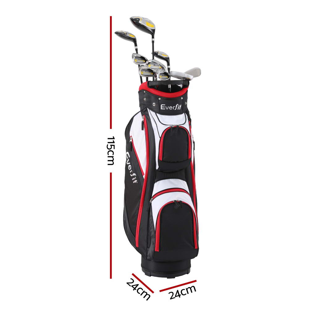 Everfit Men's 10-in-1 Golf Club Set Right Handed Alloy Driver Stand Bag