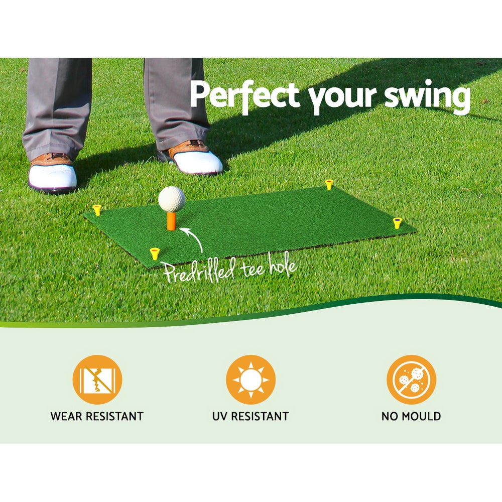Everfit 60x30cm Golf Hitting Mat Portable Practice Training Aid Green