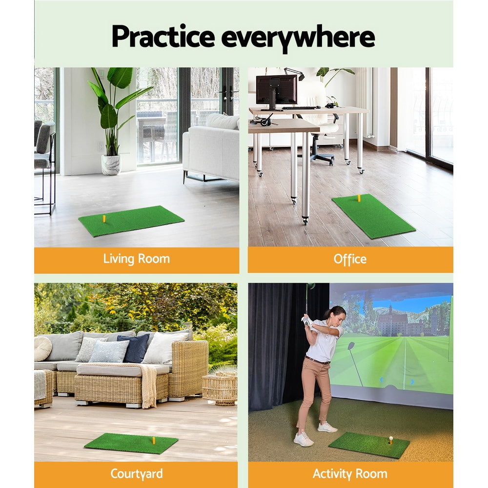 Everfit 60x30cm Golf Hitting Mat Portable Practice Training Aid Green