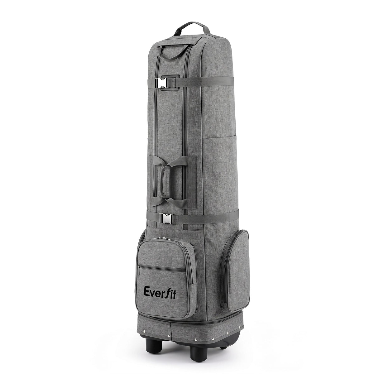 Everfit Golf Travel Bag with Wheels Foldable Flight Cover Grey