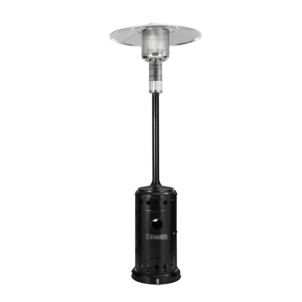 Devanti Outdoor Gas Patio Heater 13.5kW Black/Silver