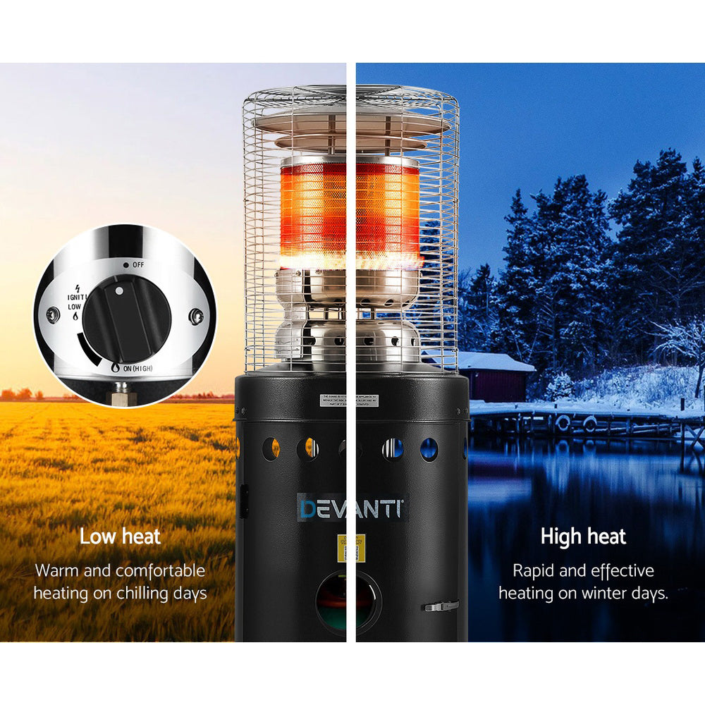 Devanti 10kW Outdoor Gas Patio Heater Black