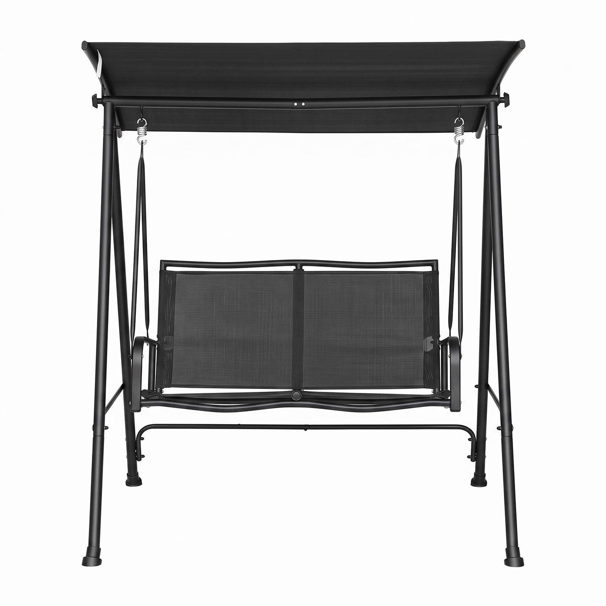 Gardeon Outdoor Swing Chair with Adjustable Canopy 142cmx172cm Stand Black