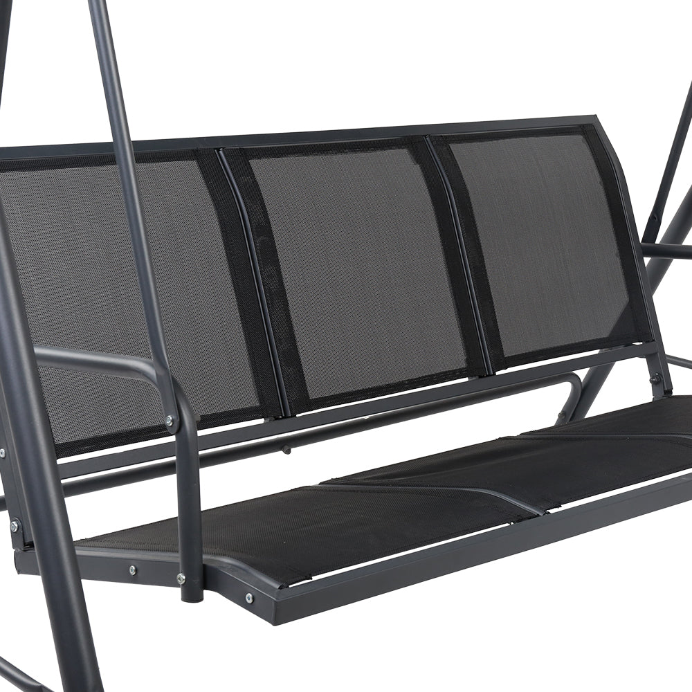 Gardeon 3-Seater Outdoor Swing Chair Canopy Mesh Black