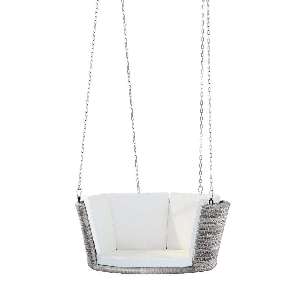 Gardeon Single Rattan Swing Chair Outdoor Furniture Grey