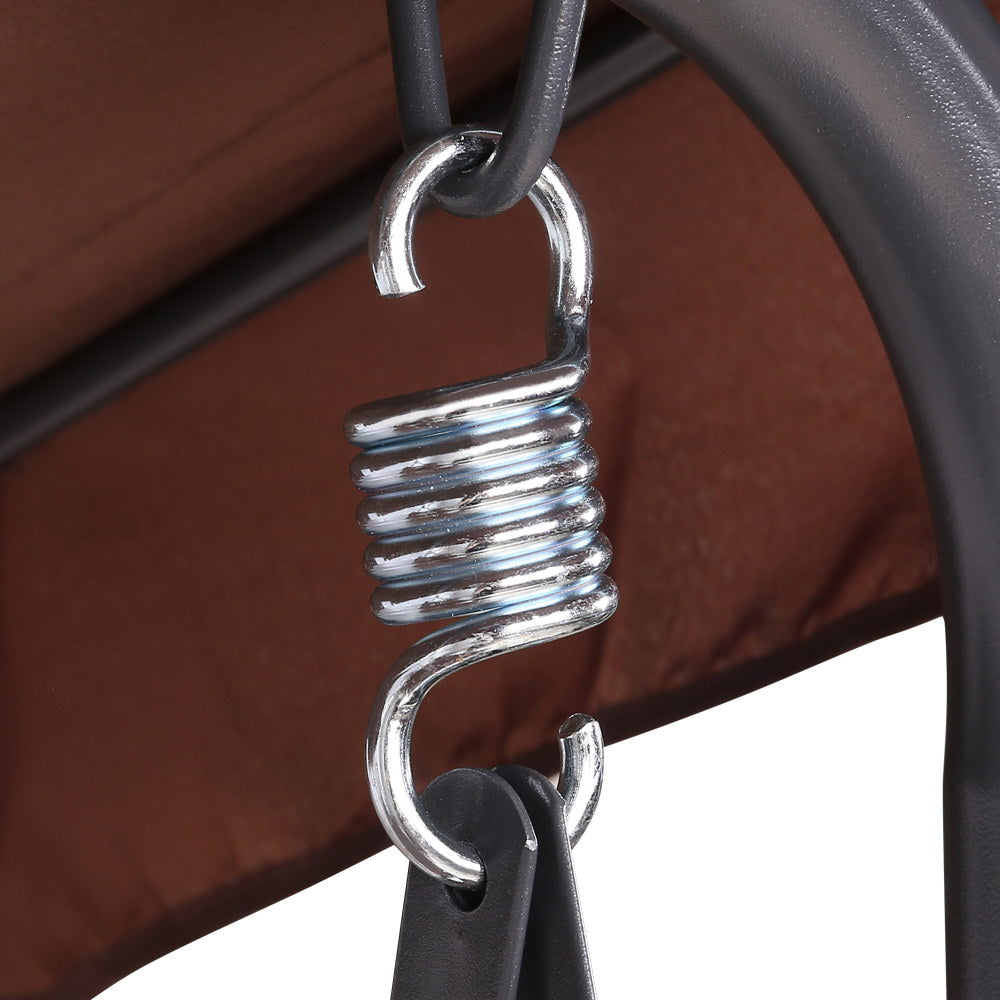 Gardeon 3-Seater Outdoor Swing Chair Canopy Coffee
