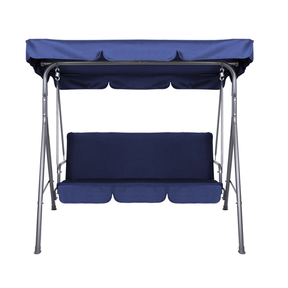Gardeon 3-Seater Outdoor Swing Chair Canopy Navy