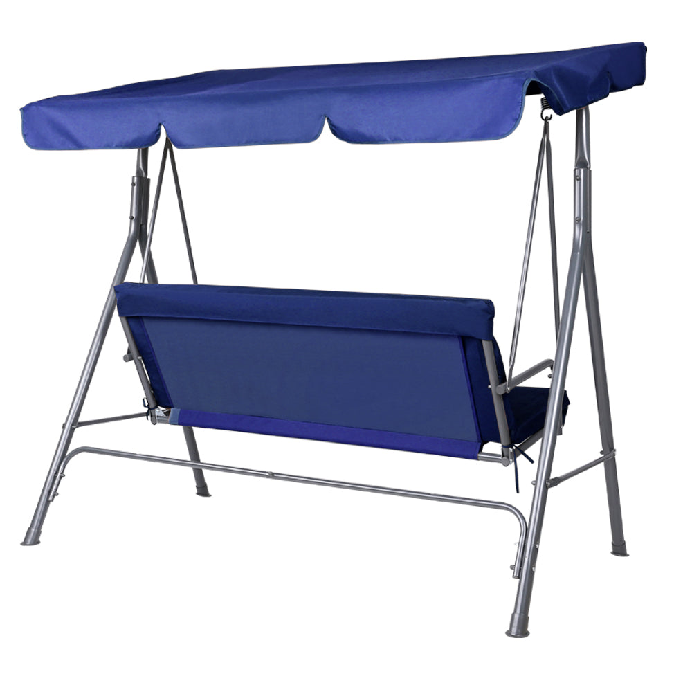 Gardeon 3-Seater Outdoor Swing Chair Canopy Navy