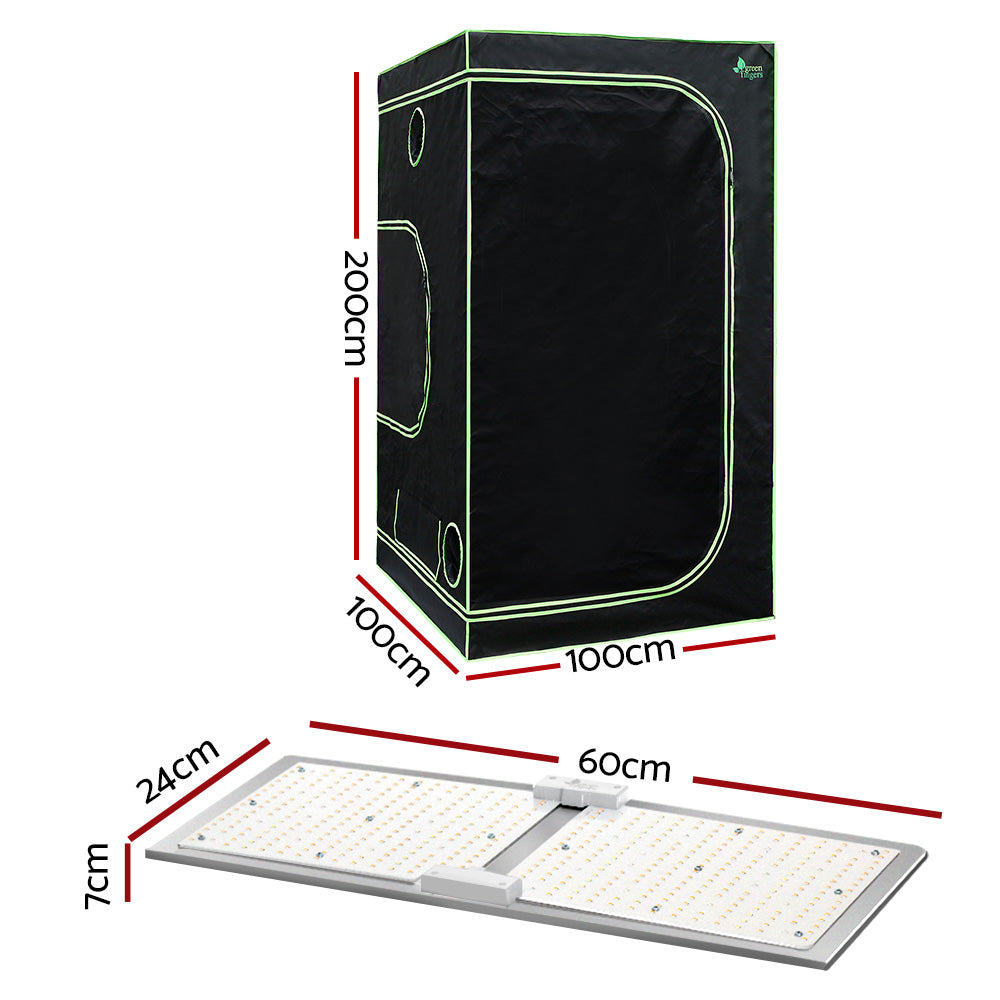 Green Fingers 1x1x2M Grow Tent Kit 2200W LED Full Spectrum