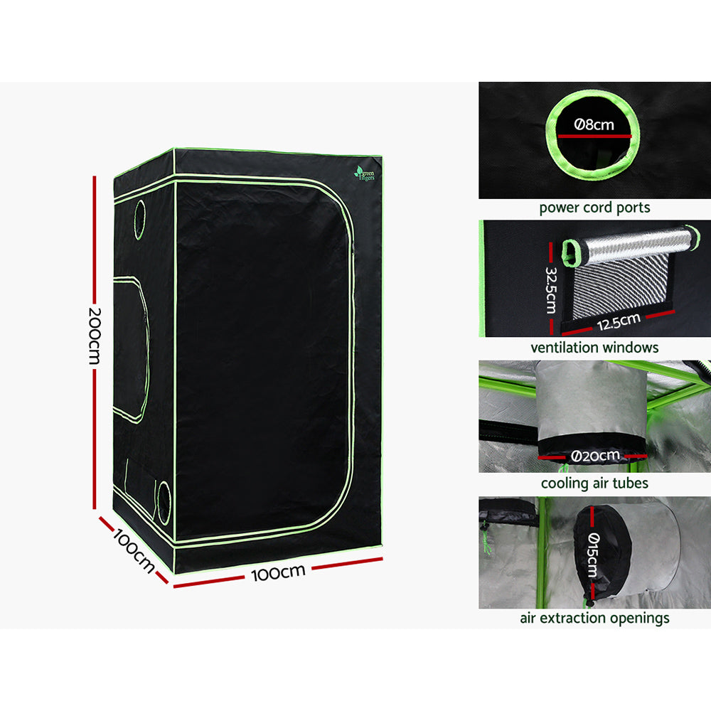 Green Fingers 1x1x2M Grow Tent Kit 2200W LED Full Spectrum