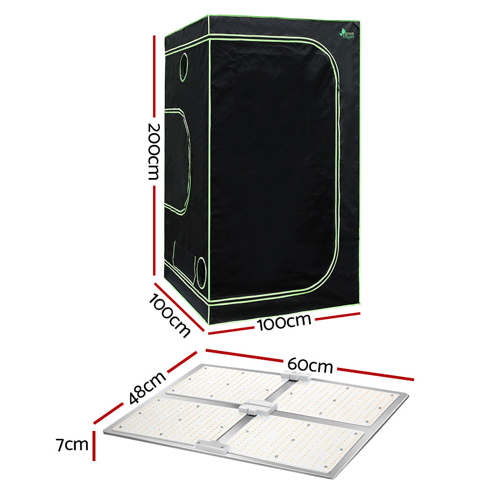 Green Fingers 1x1x2M Grow Tent Kit 4500W LED Full Spectrum