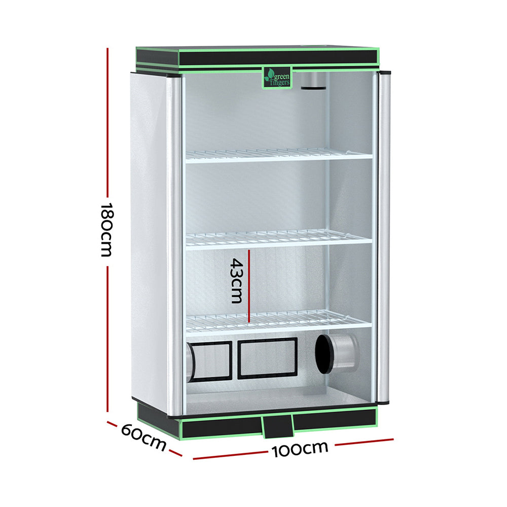 GreenFingers 4-Tier Hydroponic Grow Tent 100x60x180cm Black