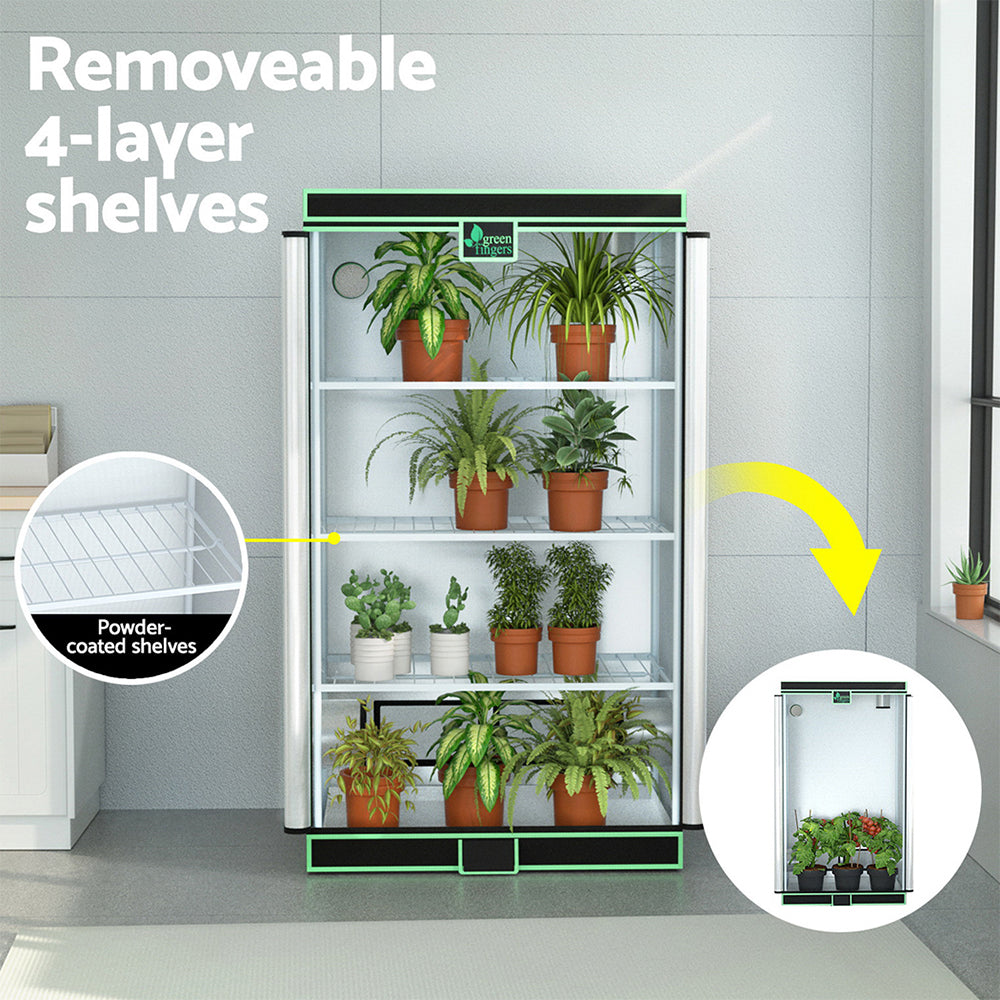 GreenFingers 4-Tier Hydroponic Grow Tent 100x60x180cm Black