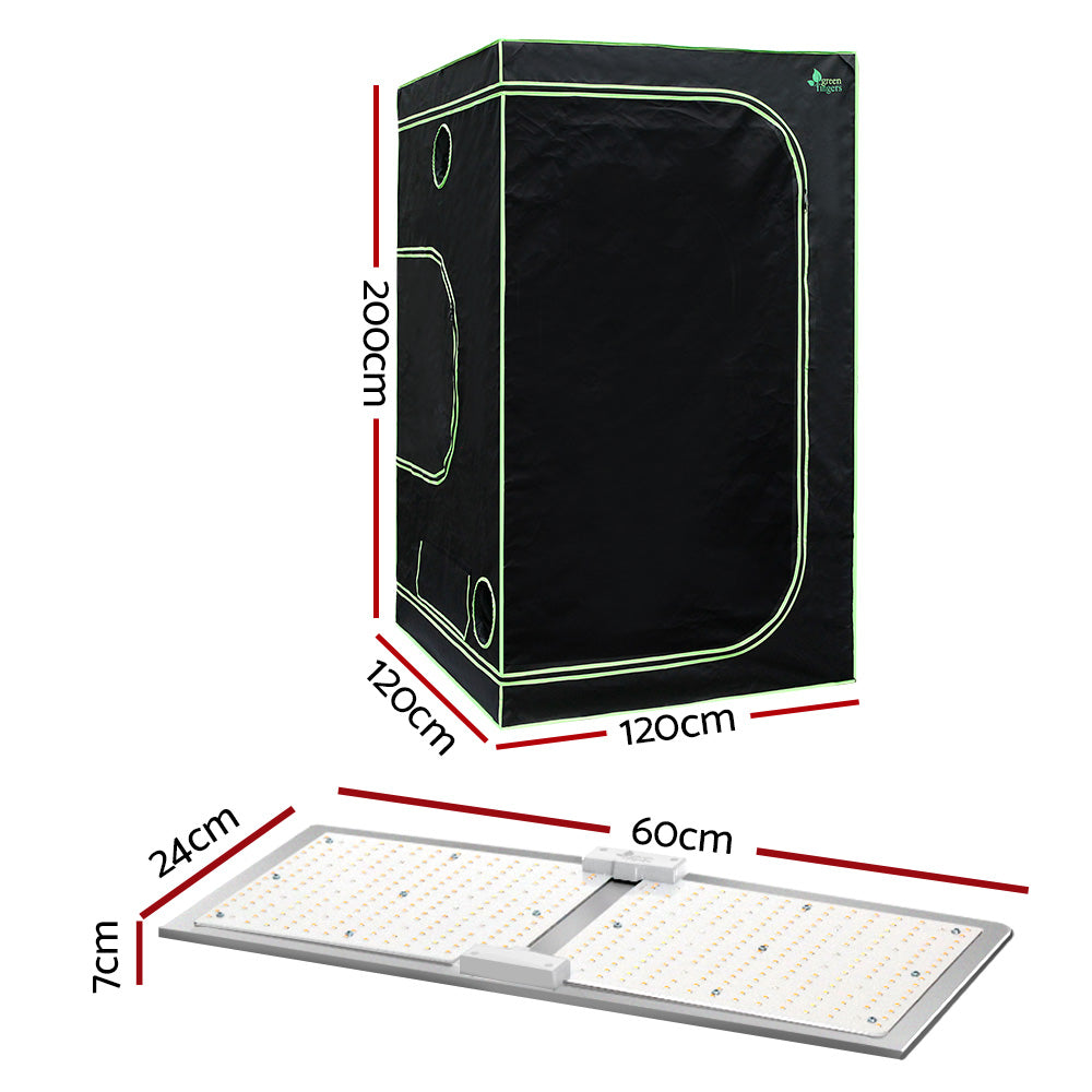 Green Fingers 1.2M x 1.2M x 2M Grow Tent Kit 2200W LED Full Spectrum