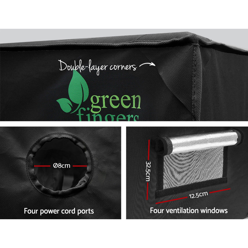 Greenfingers 2.4m x 1.2m Hydroponics Grow Tent Kit Black